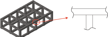 角形鋼管で構成された構造体の一例